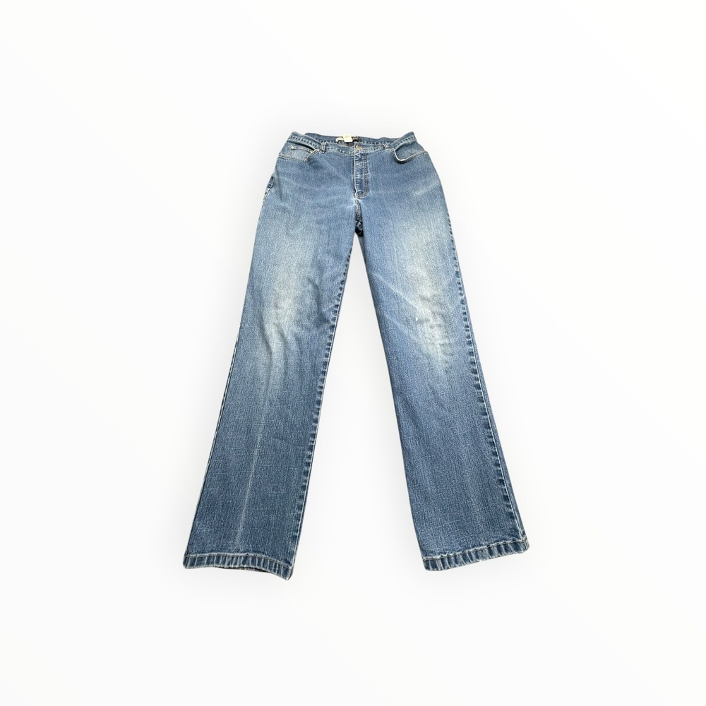 St. John's Bay Jeans Womens 18 Blue Stretch Straight Leg High Rise Denim Pants - Picture 1 of 12
